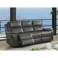 thumbnail image 3 of Furniture of America Soron Contemporary Leather 3-Piece Sofa Recliner in Gray, 3 of 7
