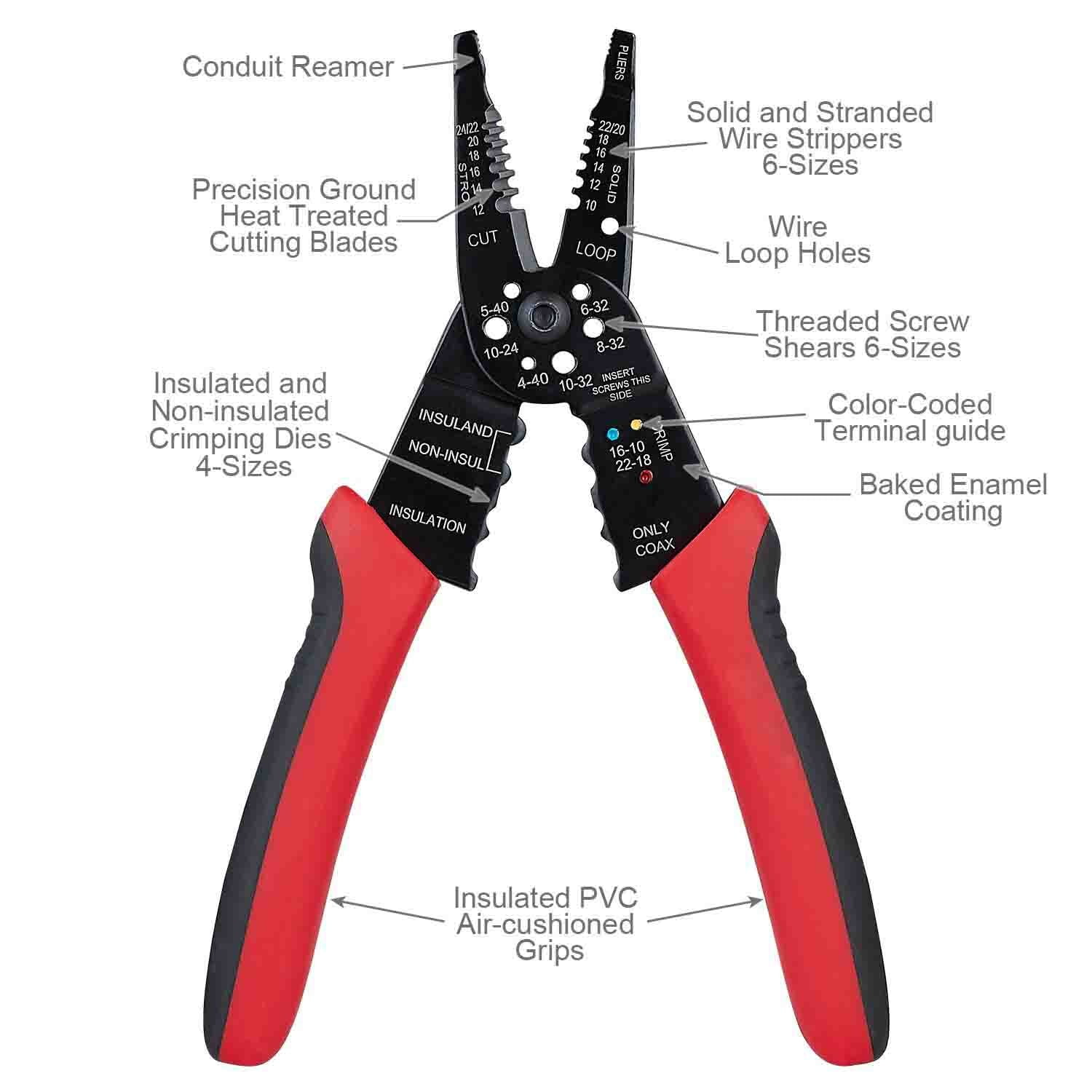 Sewing Scissors Small 8 Inch Wire Stripper/wire Crimping Tool Wire Cutter Wire Crimper Cable Stripper Wiring Tools And Multi Function Hand Tool.