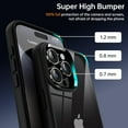 thumbnail image 2 of Shockproof Clear Case for iPhone 15 Pro Max, [Not Yellowing] [10FT Military Drop Protection] Hard Clear Back Silicone Edge Four Corner Airbags Drop Protection Phone Cover, 6.7 inch, Black, 2 of 14