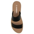 thumbnail image 3 of Soda Shoes Women Flip Flops Flat Beach Sandals Slides Double Straps OCCUPY-S Black PU 5.5, 3 of 3