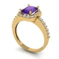thumbnail image 2 of 1.92 ct Emerald Cut Natural Amethyst Halo Engagement Ring for Women in 18K Yellow Gold, 2 of 5