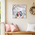 thumbnail image 6 of Canvas Wall Art, Christmas Snowman Framed Canvas Prints for Bedroom Office, Xmas Cardinal Birds Berries Snowy Forest Large Gallery Wrapped Wall Decor for Home Office, Gifts, 16"x16" Ship Next Day, 6 of 9