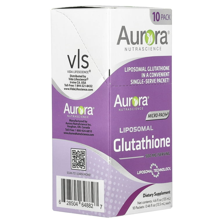 Aurora Nutrascience Micro-Pack+, Liposomal Glutathione , 10 Packets, 0.46 fl oz (13.5 ml) Each - Walmart.com Aurora Nutrascience Micro-Pack+, Liposomal Glutathione , 10 Packets, 0.46 fl oz (13.5 ml) Each - Walmart.com