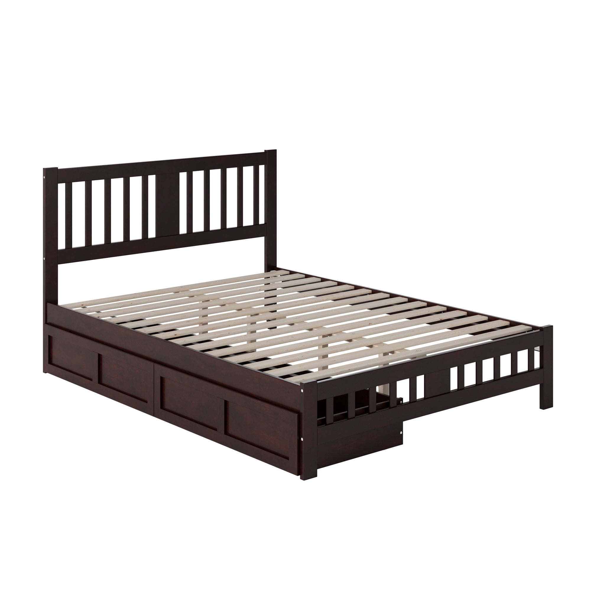 AFI Tahoe Queen Wood Platform Bed with Headboard Footboard & 2 Storage Drawers, Espresso