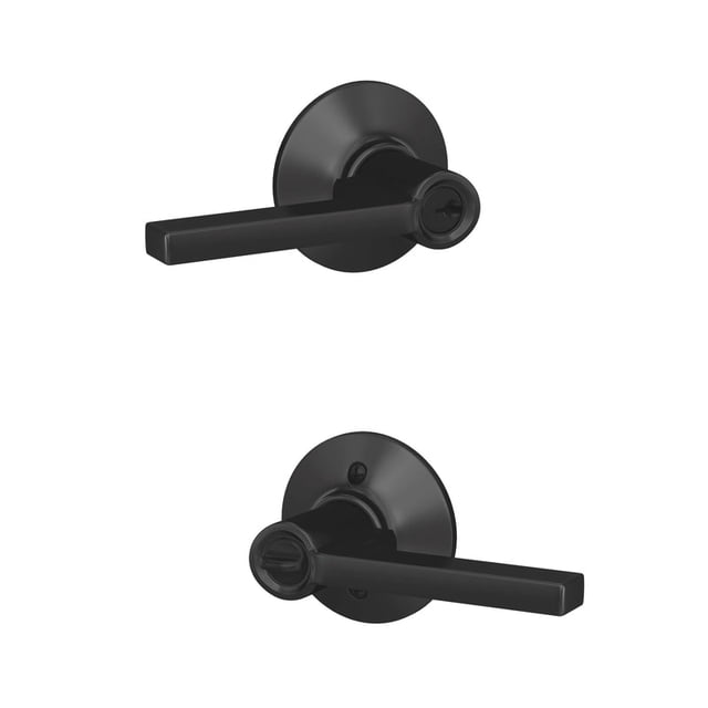 Pomo de puerta de entrada Schlage Latitude negro mate