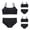 Black 3PCS, variant on LYMAYTER Girls Comfortable Cotton Cami Bralette Set Soft Stretchy Matching Bra and Panty for Girls