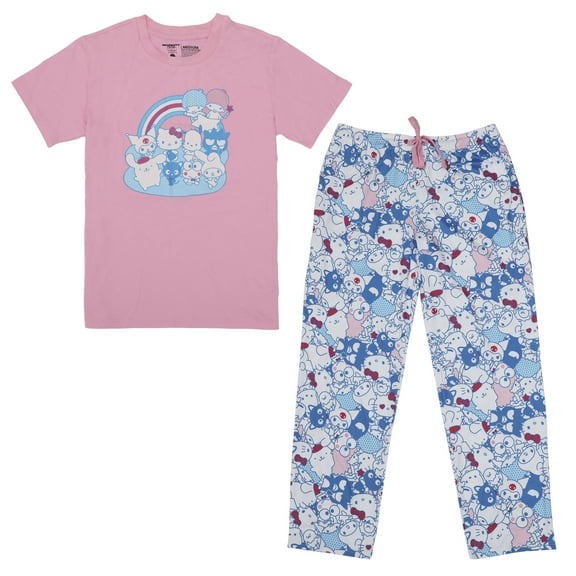 Hello Kitty Character Rainbow Women's Sleep Set-Medium