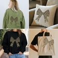 thumbnail image 6 of Leopard Print Bow Crystal Rhinestone Iron on Transfer Applique DIY Transfer Decal Leopard Glitter Rhinestone Pattern Decoration for T-Shirt Bag Pillows Jackets 29.7x21CM, 6 of 7