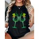 thumbnail image 1 of Camiseta estampada 100 % algodón para mujer, de manga corta y cuello redondo, para uso diario informal, 1 pieza, camiseta de ocio., 1 of 6