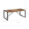 thumbnail image 4 of vidaXL Table à Manger 200x100x75 cm Bois Récupéré Massif, 4 of 5