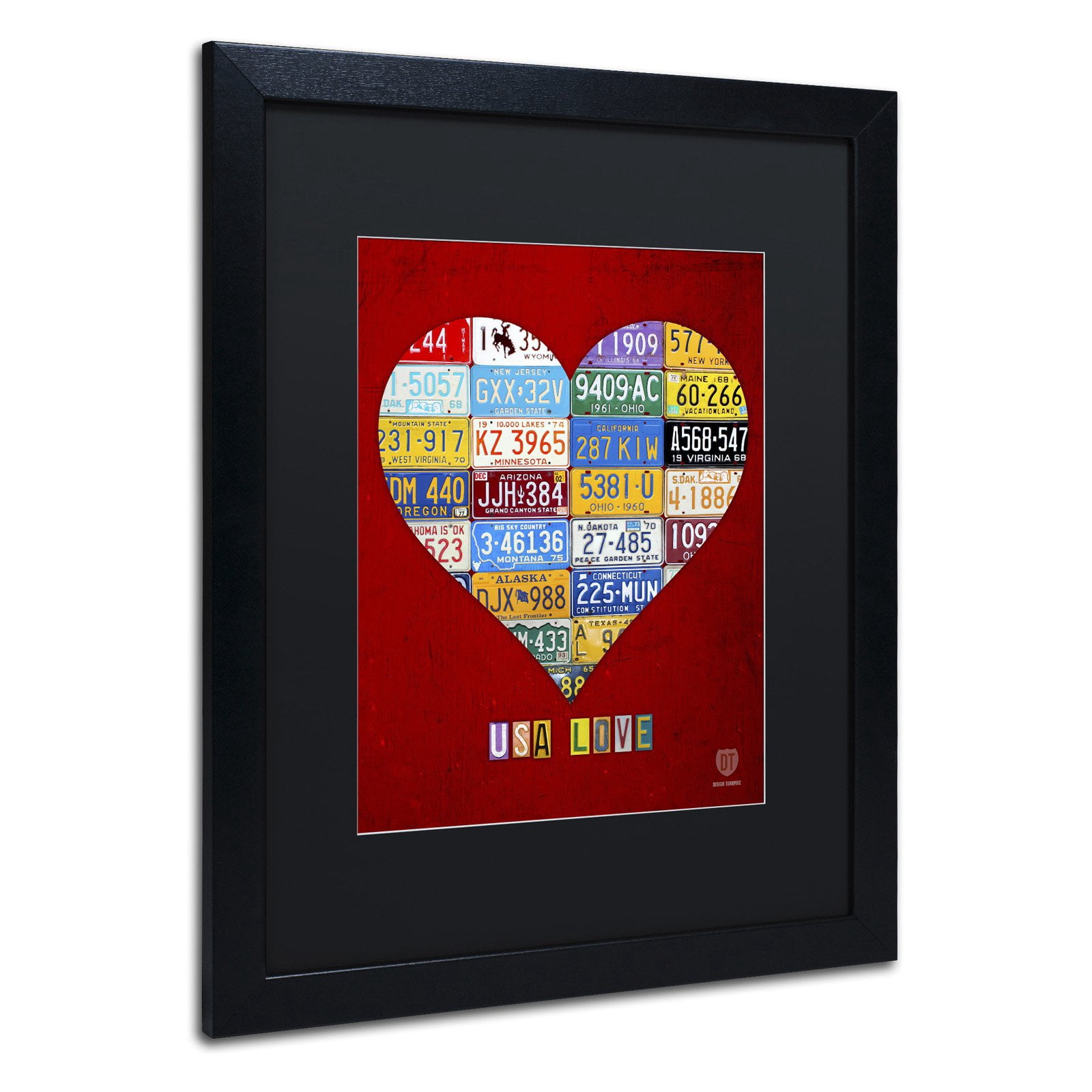 Trademark Fine Art 'Heart' Canvas Art by Design Turnpike, White Matte, Black Frame