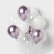 20ct Purple Chrome and White Balloon Pack