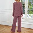 thumbnail image 6 of SUNBS Long Sleeve Lounge Sets for Women Casual Two Piece Outfits Wide Leg Pants with Pockets Crewneck Pajamas Clothing, 6 of 7