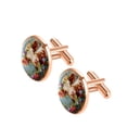 thumbnail image 2 of PhooArto Men's Classic Stainless Steel, Calf Flowers Wreath Cufflinks Business Wedding Shirts, Rose Gold, 2 of 7