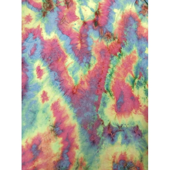 Rainbow Crinkle Interlock Polyester Spandex 2 Way Stretch Fabric by the Yard
