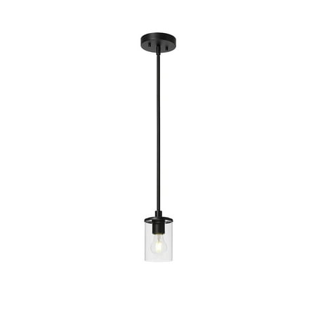 

Mini Pendant Light 1 Light Kitchen Pendant Lights with Glass Modern Black Adjustable Hanging Ceiling Lighting
