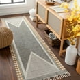thumbnail image 6 of Hauteloom Sherbrooke Hand Woven Moroccan Small Area Rug for Entryway - Tribal Geometric Patterned Hand Made Carpet with Tassel -%100 Cotton Natural Fiber - Black, Beige, Brown - 2' x 3', 6 of 8