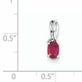 thumbnail image 2 of Sterling Silver Rhodium Plated Diamond & Ruby Oval Pendant Made In India qp2985r, 2 of 2