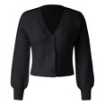 thumbnail image 4 of Vedolay Womens Sweater Knit Cardigan Sweater Loose Fit Casual Solid Color Jacket Coat Black,One Size, 4 of 5