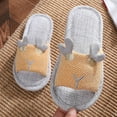 thumbnail image 2 of Otqutp Baby Solid Color Slippers Children Slippers Children Linen Slippers Indoor Home Cotton and Linen Soft Sole Slippers House Shoes Bedroom Slipper(Yellow,4-4.5 Years), 2 of 5