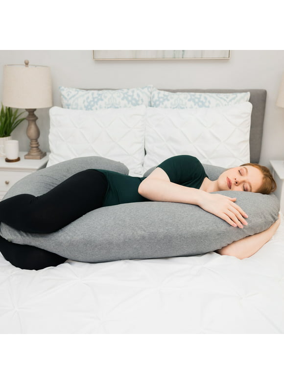 Leachco Sleeper Keeper Total Body Pregnancy Pillow, Jersey Gray