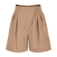 thumbnail image 5 of Miluxas Soft Wide Leg Shorts for Women Clearance High Waist Casual Relaxed Shorts with Pockets Khaki, 5 of 6