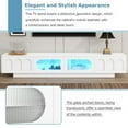 thumbnail image 6 of HICOMILA Large LED TV Stand for up to 95" TVs, Entertainment Center with 2 Storage Cabinet & 2 Deep Drawers for Living Room, White, 6 of 9