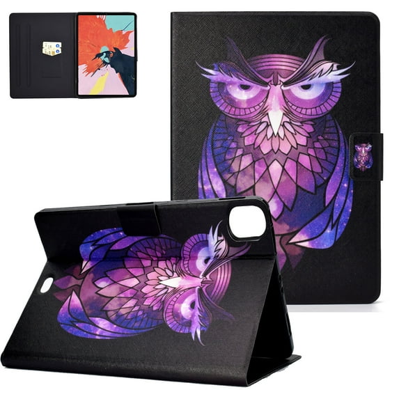 New Apple iPad Pro 11 Case 2020, Allytech PU Leather Slim Shell Multi Angle Viewing Stand Smart Cover Auto Sleep Wake Shockproof Protection Case for Apple iPad Pro 11 2nd Gen,Purple Owl