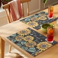 thumbnail image 4 of Summer Sunflowers Placemats Set of 4 Farmhouse Cartoon Botanical Flowers Place Mats Indoor Wipeable Table Mats Washable Cloth Dining Table Placemats for Kitchen Holiday Party Home Decor 13x19 Inch, 4 of 9