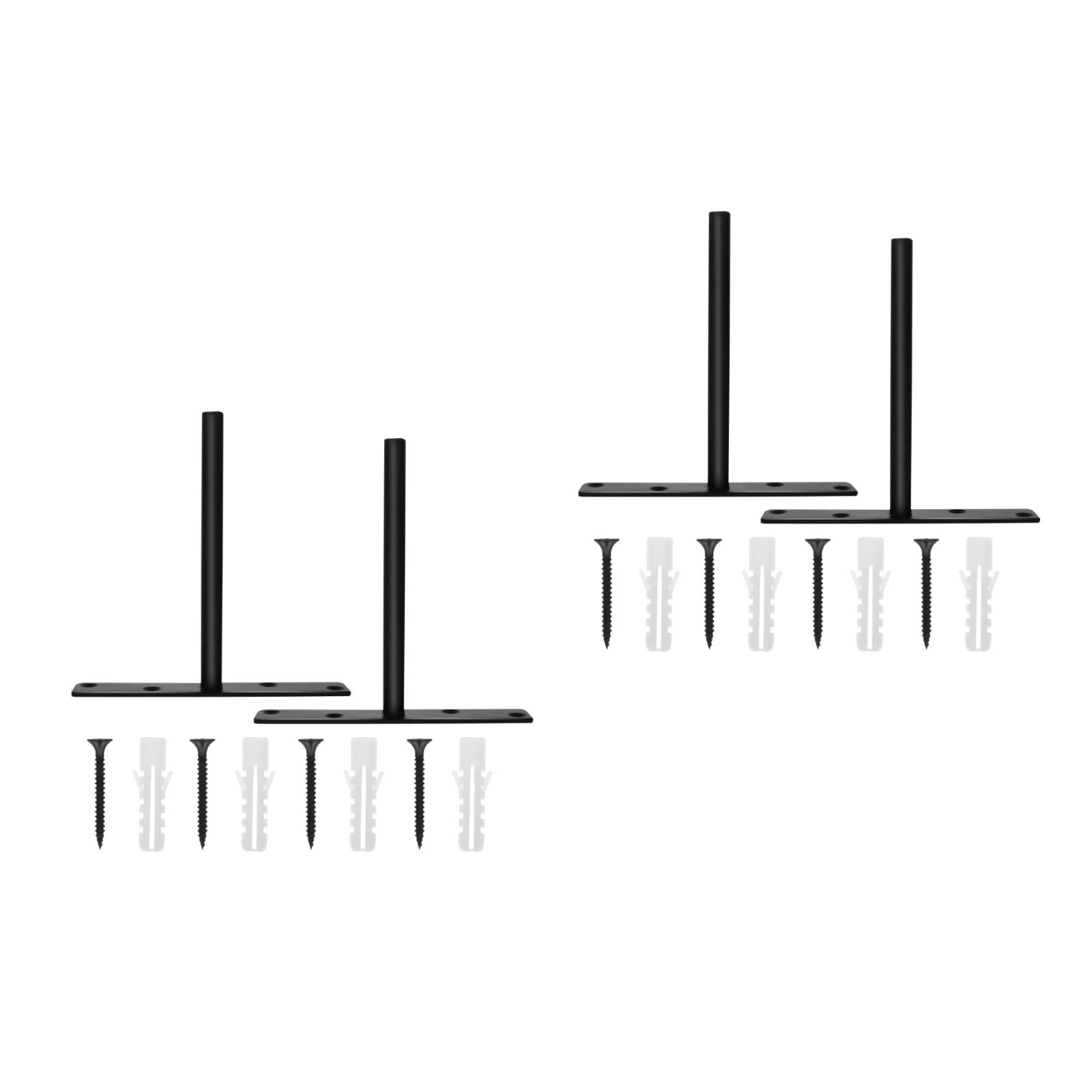 YSNOOWE 4Sets Heavy Duty Wall Mounted Shelf Support Black