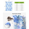 thumbnail image 6 of Blue Flowers Tie Up Curtains for Kitchen Bathroom Bedroom Windows 45 Inch Length, Watercolor Summer Botanical Floral Balloon Drape Curtains Shade Rod Pocket Drapery Curtain Panel, 42"x54", 6 of 7