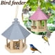 thumbnail image 1 of Xihbxyly Comedero de Madera para Pájaros, Diseño Hexagonal Colgante, Techo para Proteger Del Sol y La Lluvia, Atrae Pinzones, Azulejos y Más, Decoración para Jardín, Fácil de Llenar y Limpiar, 20 X 1, 1 of 7