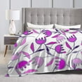 thumbnail image 5 of XMXY Fleece Throw Blanket for Couch, Purple Flower Lightweight Plush Fuzzy Cozy Soft Bed Blankets and Throws for Sofa, 40"x30" inches, 5 of 8