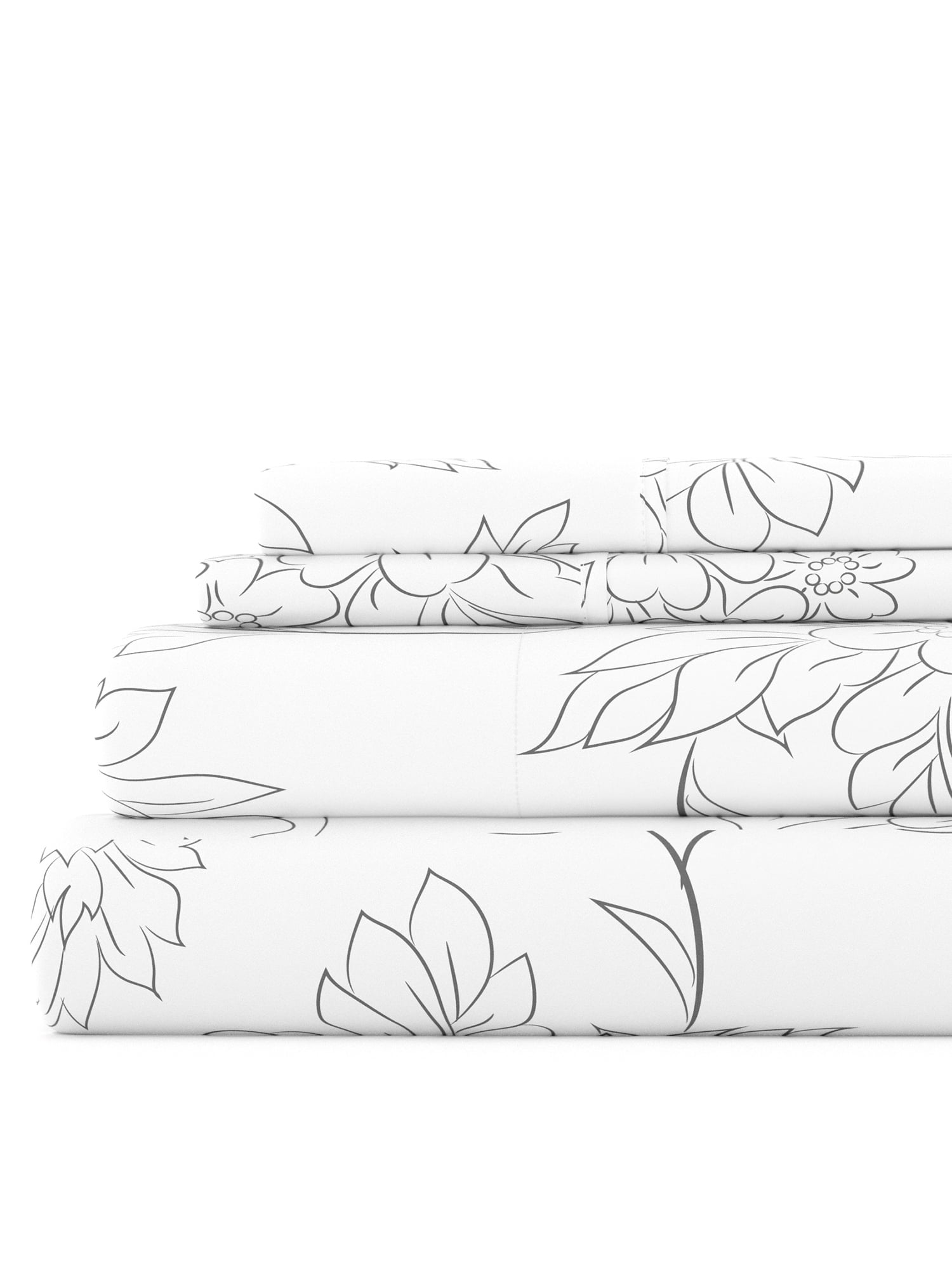 Floral Prints 4 Piece Sheet Set By Comfort Canopy Ultra Soft Bedding