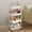 White-WH, variant on Rolling Cart, Utility Cart, 4-Tier Storage Cart with Armrests, Plastic Shelves, Casters for Kitchen, Bathroom, Living Room Organization