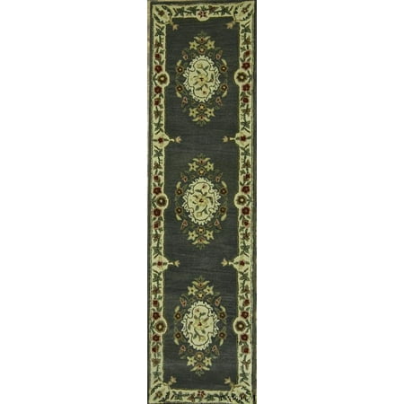 Rugsource 10 Ft Long Aubusson Hand Knotted Oriental Traditional Area Rugsource 10 Ft Long Aubusson Hand Knotted Oriental Traditional Area Runner Rug Grey 9