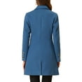 thumbnail image 3 of INSPIRE CHIC Women's Coats Single Breasted Long Outerwear Winter Trench Coat M Dusty Blue, 3 of 6