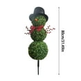 thumbnail image 4 of 32in Christmas Snowman Topiary - Christmas Snowman Shaped Tree with Red Berries Santa Hat Topiary Snowman for Christmas Indoor/Outdoor Decorations,Snowman Decor,Christmas Decors (D), 4 of 7