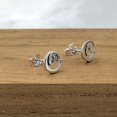 thumbnail image 3 of Meera Jewels Stud Silver Little Tiny @ Symbol Stud Letter Alphabet Earring Stud with Pushback, 3 of 7