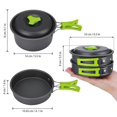 thumbnail image 5 of Nrdde Camping Cookware, 15Pcs Backpacking Gear Hiking Outdoors Non Stick Camping Cookware Set 1-2 People Lightweight Compact Durable Pot Pan Bowls, 5 of 5