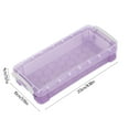 thumbnail image 3 of 1 Pack Plastic Pencil Box Large Crayon Box Pencil Case with Snap Closure Lids Multi Purpose Clear Plastic Storage Organizer for Office Supplies, Purple, 3 of 8
