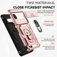 thumbnail image 2 of Nalacover Heavy Duty Armor Case for Google Pixel 6, Rugged PC Soft TPU Military Grade Shockproof Metal Magnetic Car Mount Cover with Camera Lens Sliding Ring Holder Bracket Case,Rosegold, 2 of 8
