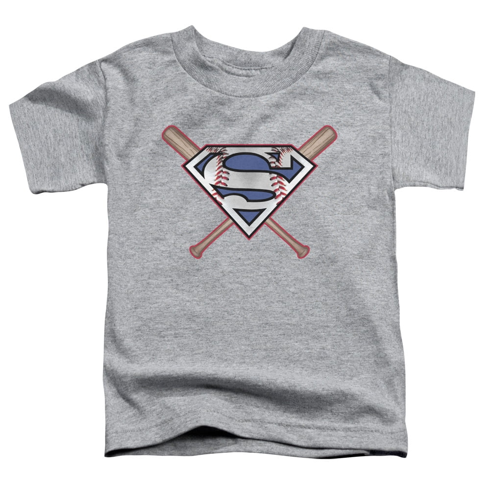 Superman Crossed Bats Toddler Short Sleeve Shirt 3T