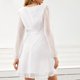 thumbnail image 1 of Vestido de manga larga cierre de cremallera lateral vestido de cintura alta agradable para la piel decoración de puntos de color sólido para trabajo de oficina para vacaciones ANGGREK Otros, 1 of 6