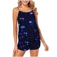 thumbnail image 2 of Rciityk Valentines Shorts Pajama Set for Women Ladies Pajamas Sets Casual Cute Heart Print Spaghetti Strap Tank Tops with Shorts Pjs Sets, 2 of 4