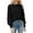Black, variant on Cute Sweater Women Crewneck Long Sleeve Puff Sleeves Business Casual Work Cable Knit Warm Sweaters
