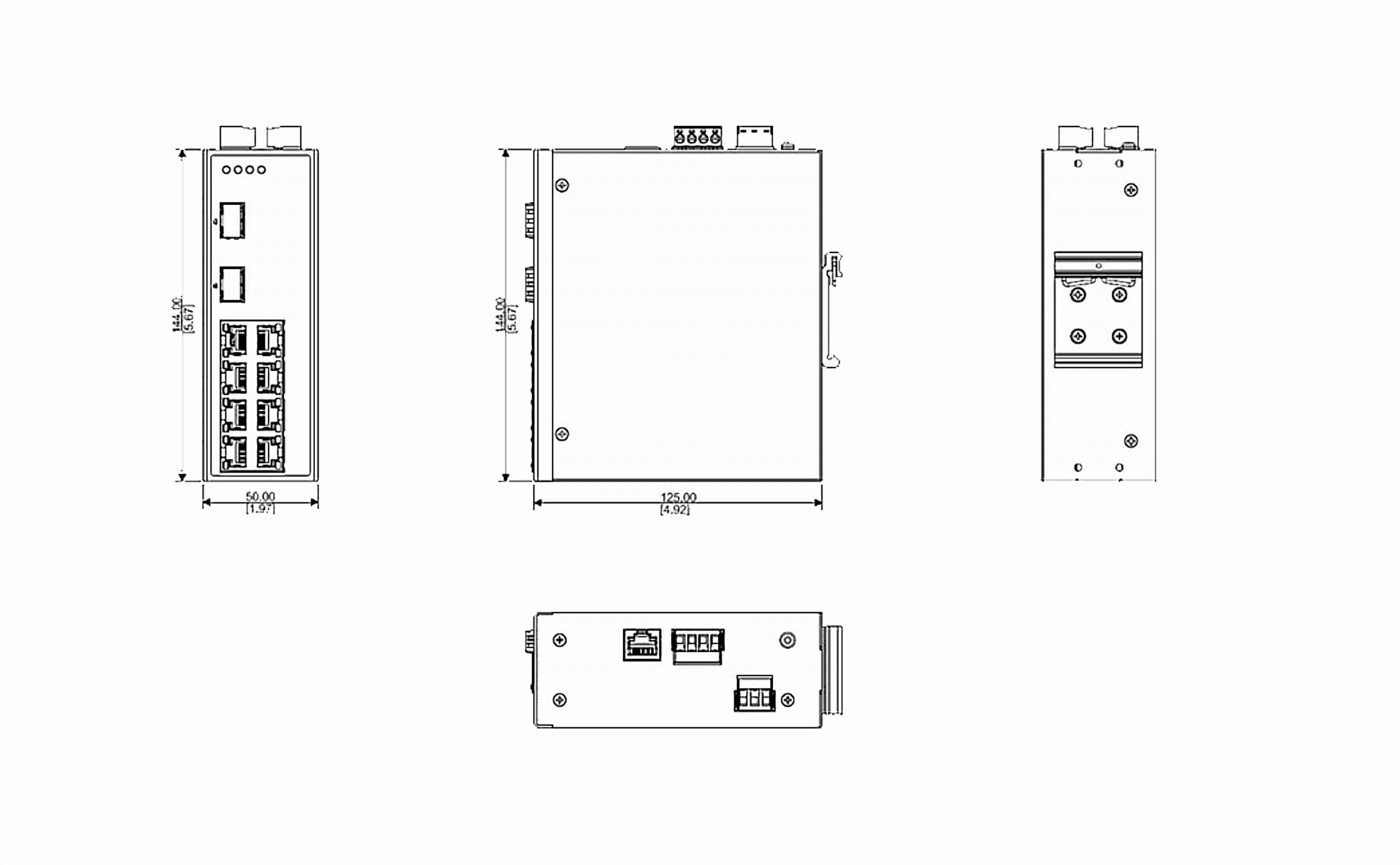 Industrial DIN Rail Web Managed Ethernet Switch 2 SFP 8 Gigabit Ports