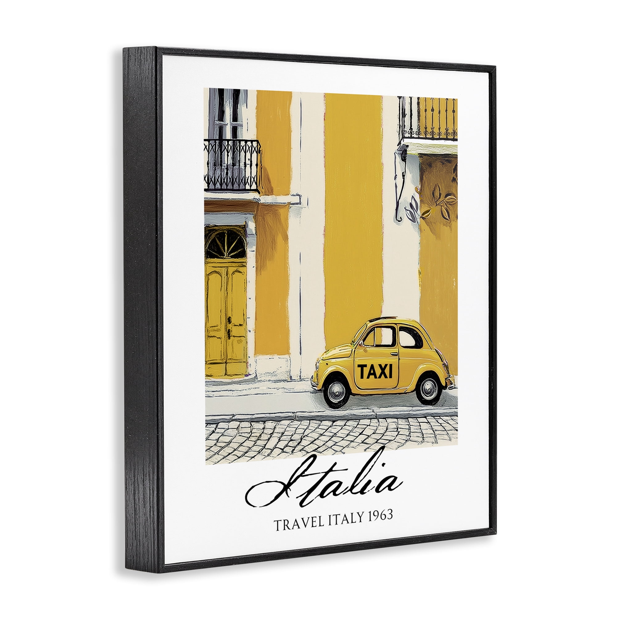 Stupell Industries Travel Italia Taxi Black Framed Giclee Art, design by Annabelle Hall