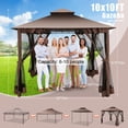 thumbnail image 4 of SANOPY 10'x10' Gazebo Canopy Tent, Assembled Style Wrought Iron Gazebo Tent with 4 Detachable Mosquito Net Sidewalls, Rainproof&Sunproof Gazebo Canopy for Tailgate, Yard, Beach, 4 of 8