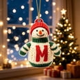 thumbnail image 5 of romoty Personalized Letter M Snowman Christmas Ornament, 3.15 in Acrylic Monogram Initial Knit Snowman Pendant with Cord for Xmas Tree Wreath Mantel Decor Kids Stocking Stuffer Gift, 5 of 7